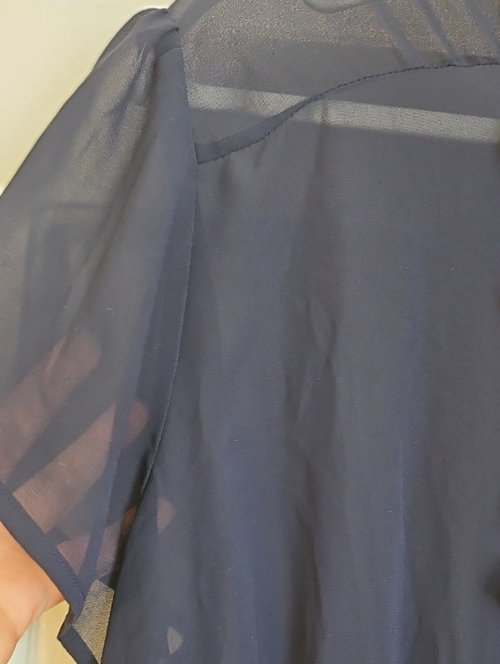 Torrid Navy Ruffle Blouse - Picture 4 of 9